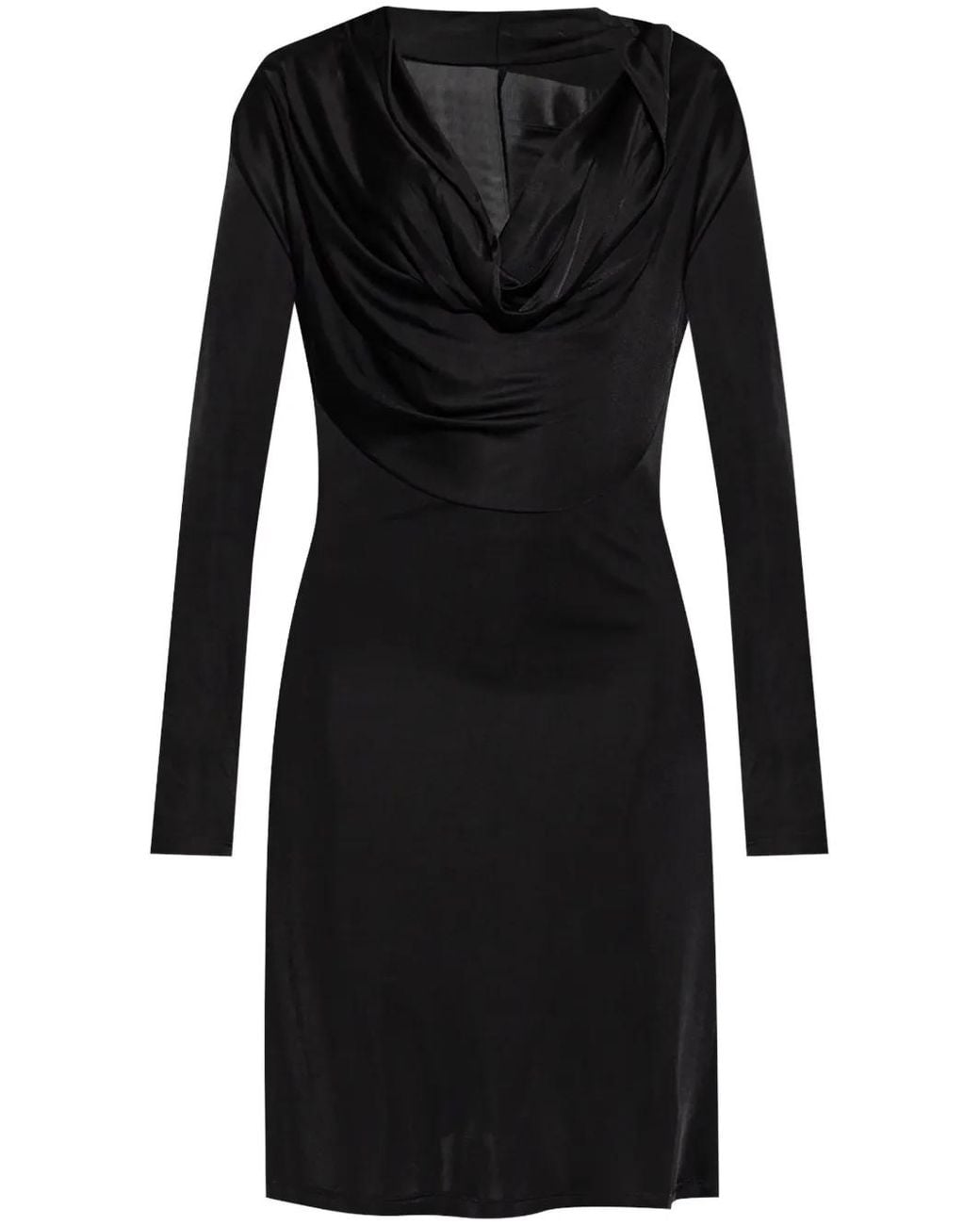 Helmut Lang Black Cowl-Neck Dress
