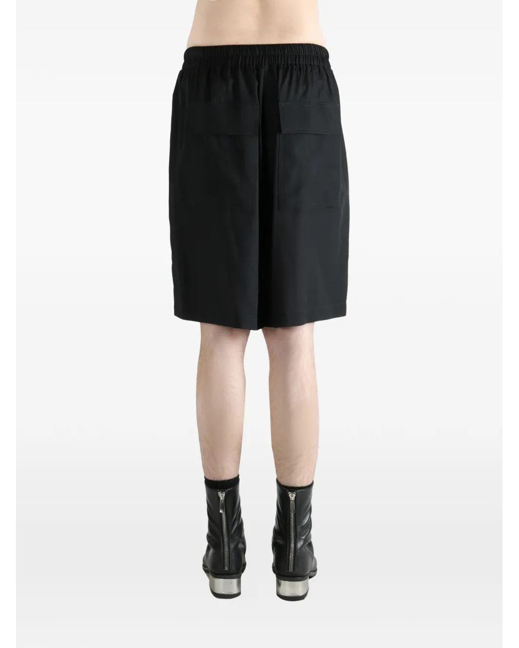 Rick Owens Black Drawstring-Waistband Shorts for men