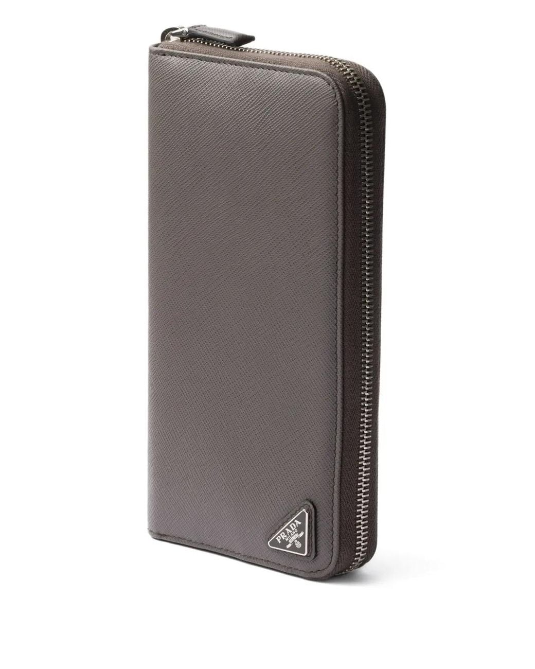 Prada Gray Saffiano Leather Wallet for men
