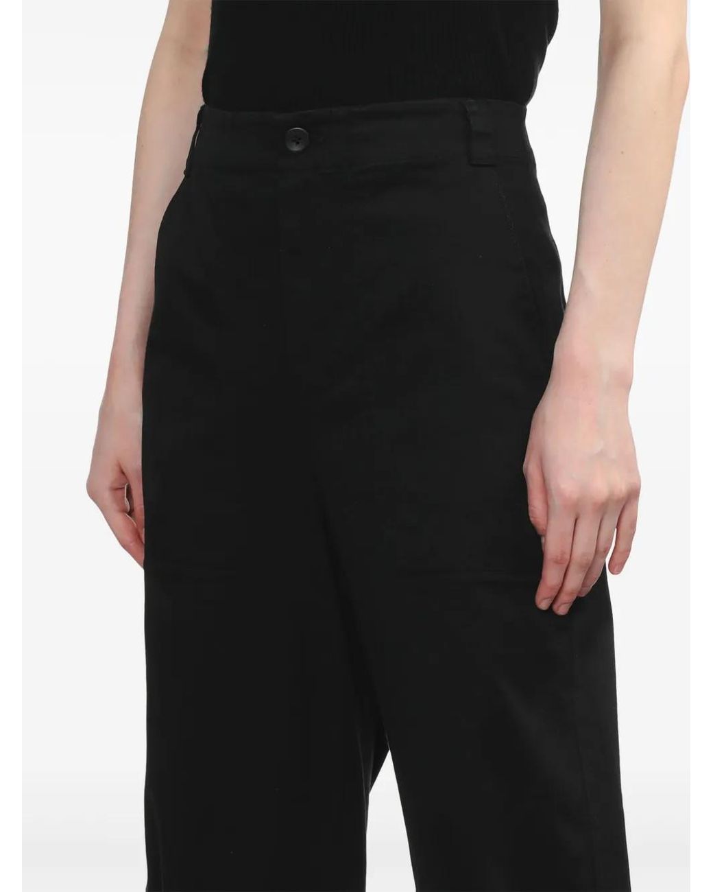 Proenza Schouler Black Cotton Twill Trousers