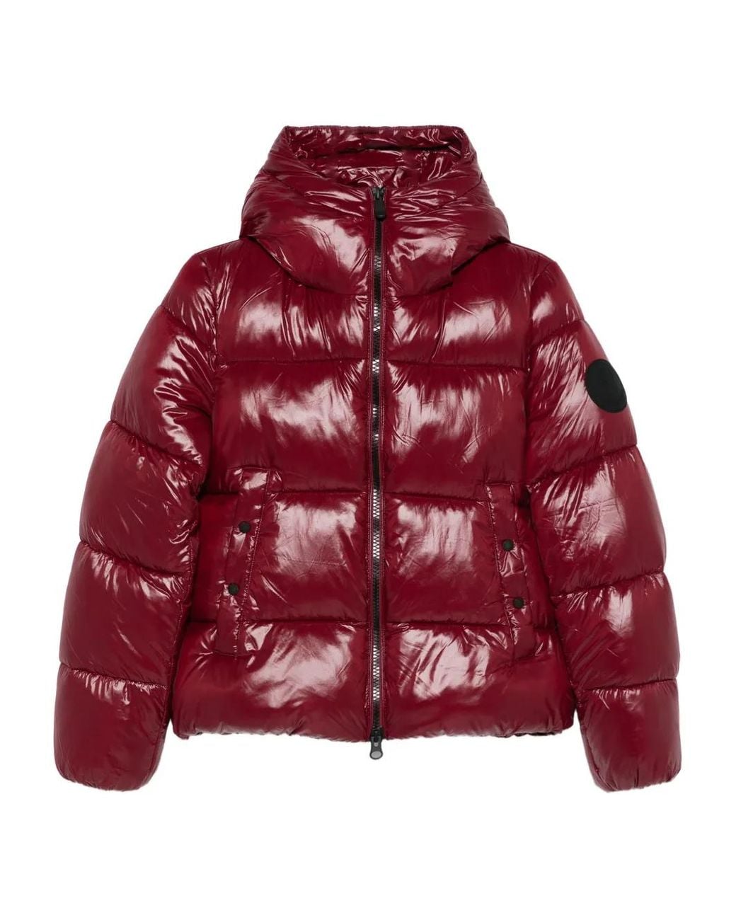 Save The Duck Red Hooded Quilted Jacket