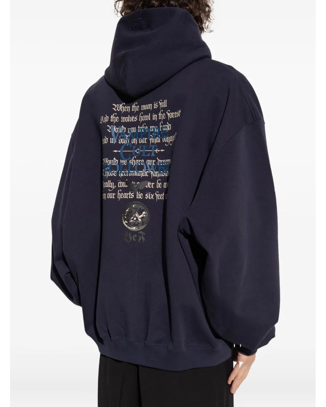 Vetements Graphic-Print Hoodie in Blue | Lyst Canada