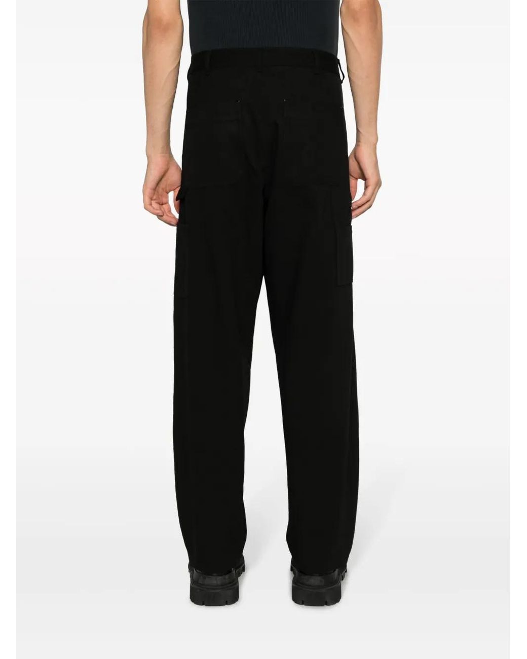Moncler Black Logo-Embroidered Cotton Track Pants for men
