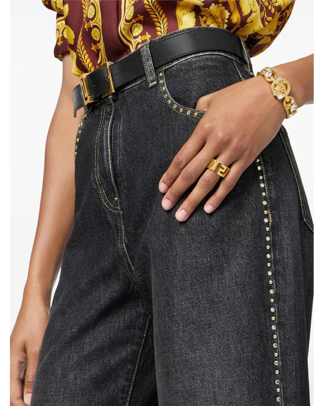 Versace Metallic Greca Ring