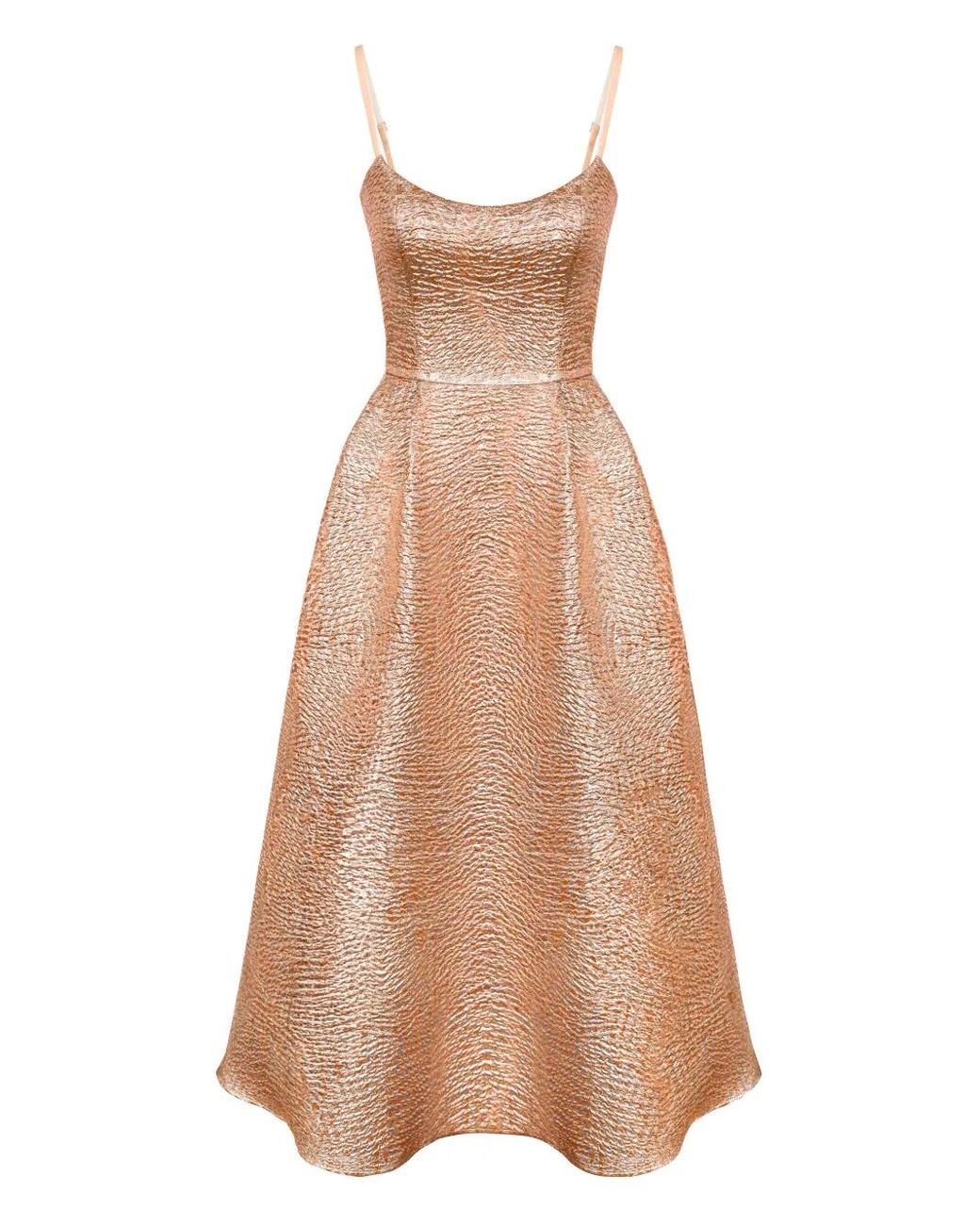 POST MERIDIEM Natural Jacquard Corset-Bustier Midi Dress