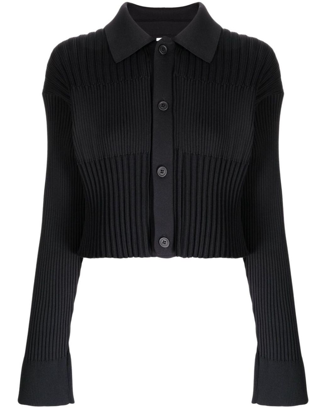 CFCL Fluted Ribbed-knit Cardigan in Black | Lyst