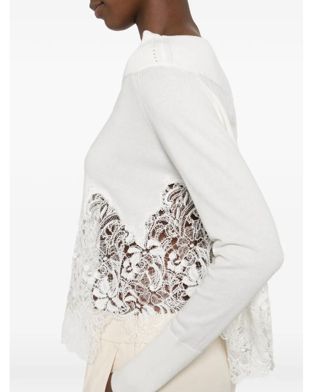 Ermanno Scervino White Long Sleeve Sweater