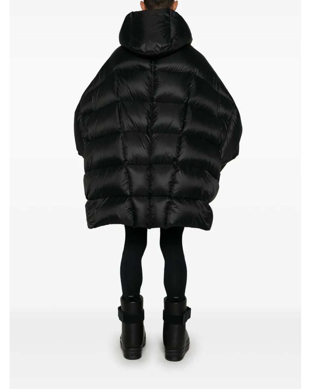 Rick Owens Black Hooded Peter Puffer Jacket for men
