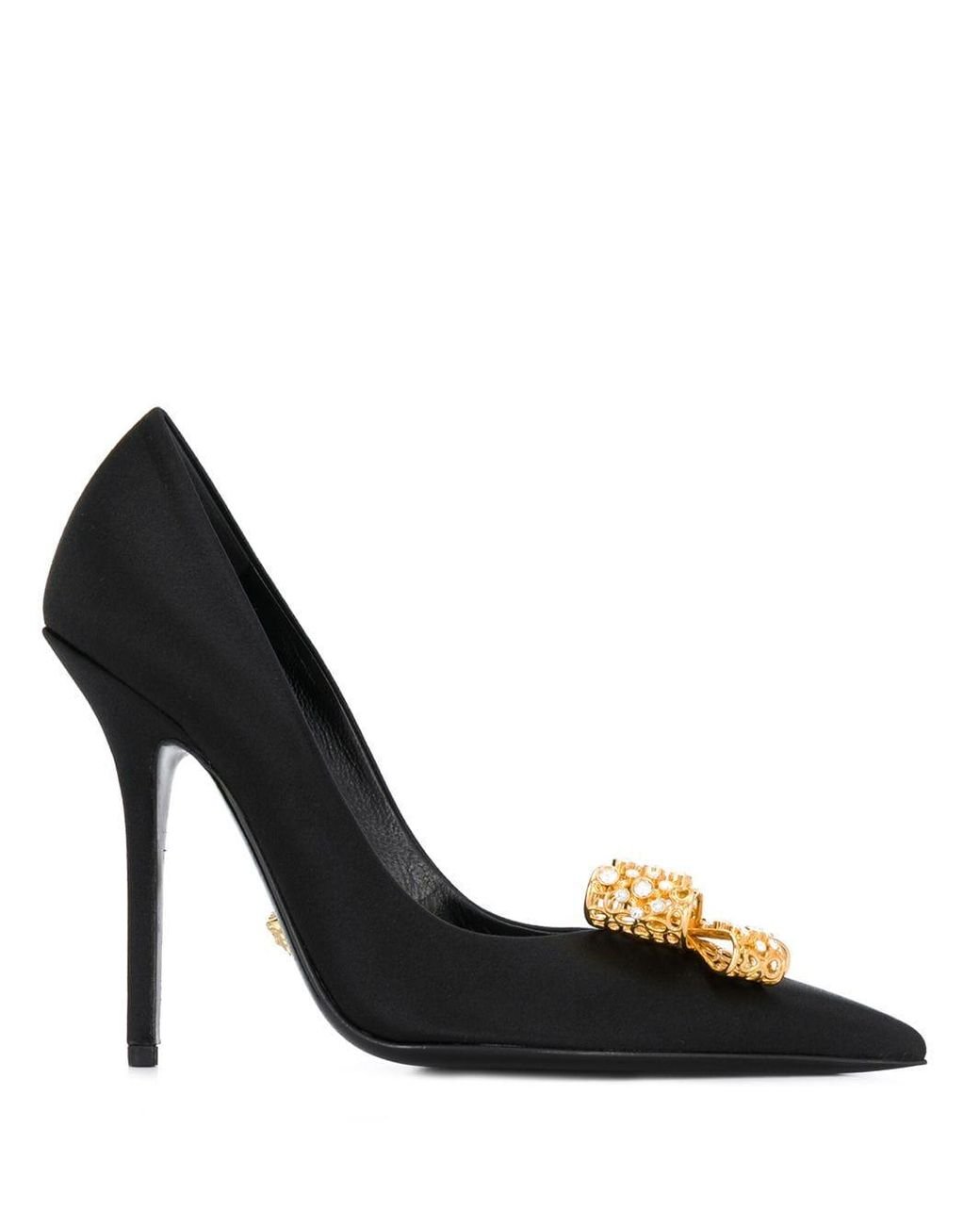 Versace V-bow Pumps in Black | Lyst