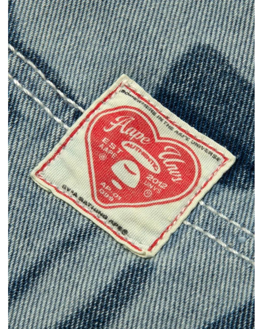 Aape By A Bathing Ape Blue Aapeunvs Graphic Jeans for men