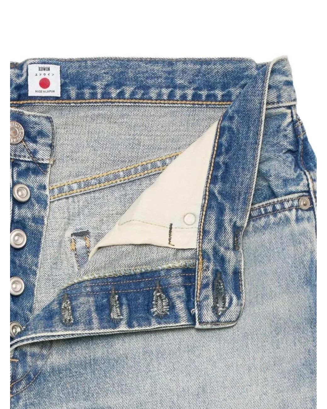 Edwin Blue Faded Loose-Fit Jeans for men