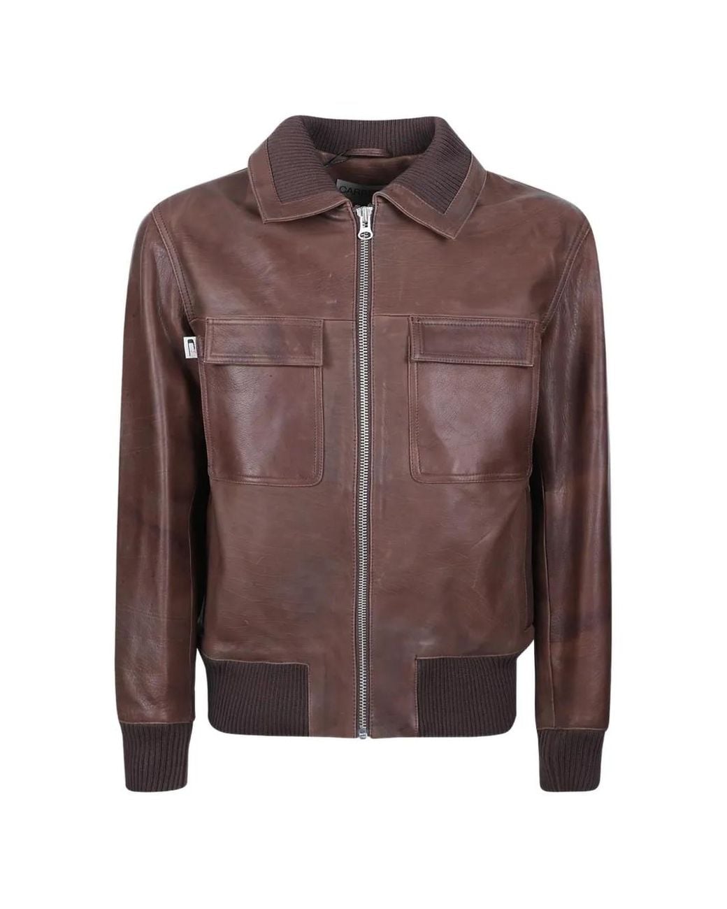 Carrera Brown Brook Leather Jacket for men