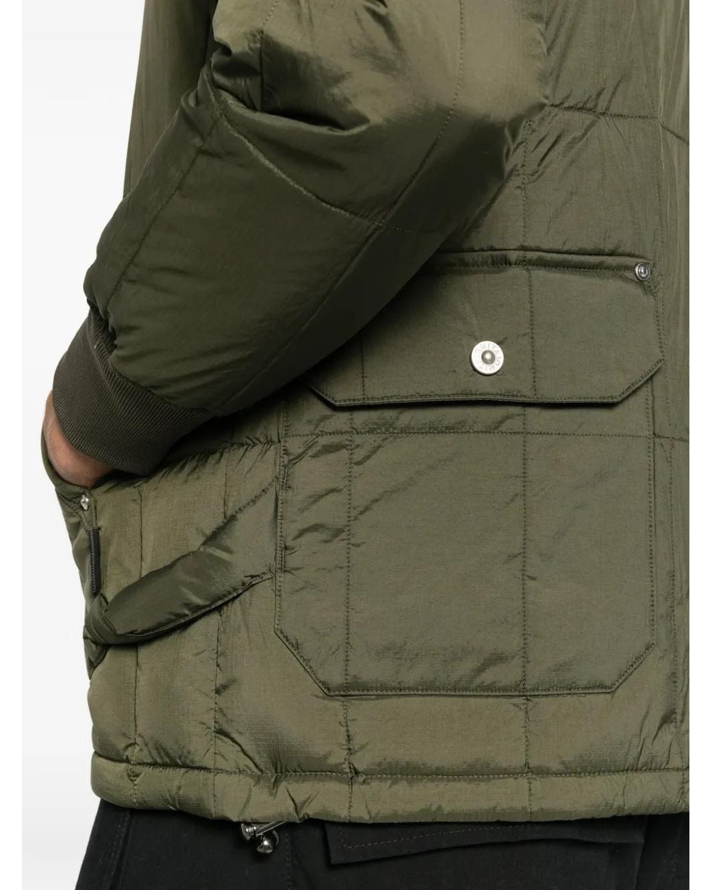 Taion Green Quilted Hooded Jacket for men