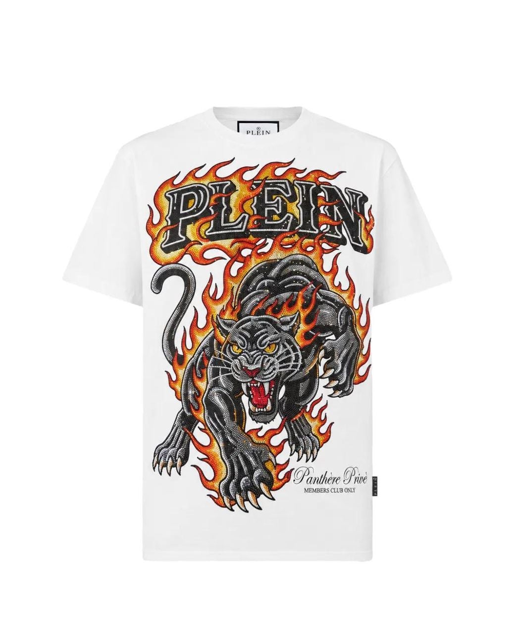 Philipp Plein White Round-Neck T-Shirt Urban Jungle Stones for men