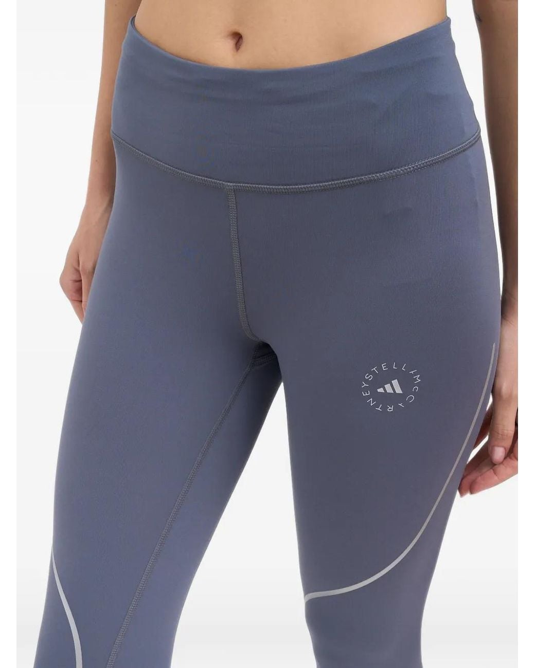 Adidas By Stella McCartney Blue Logo-Print Performance Leggings