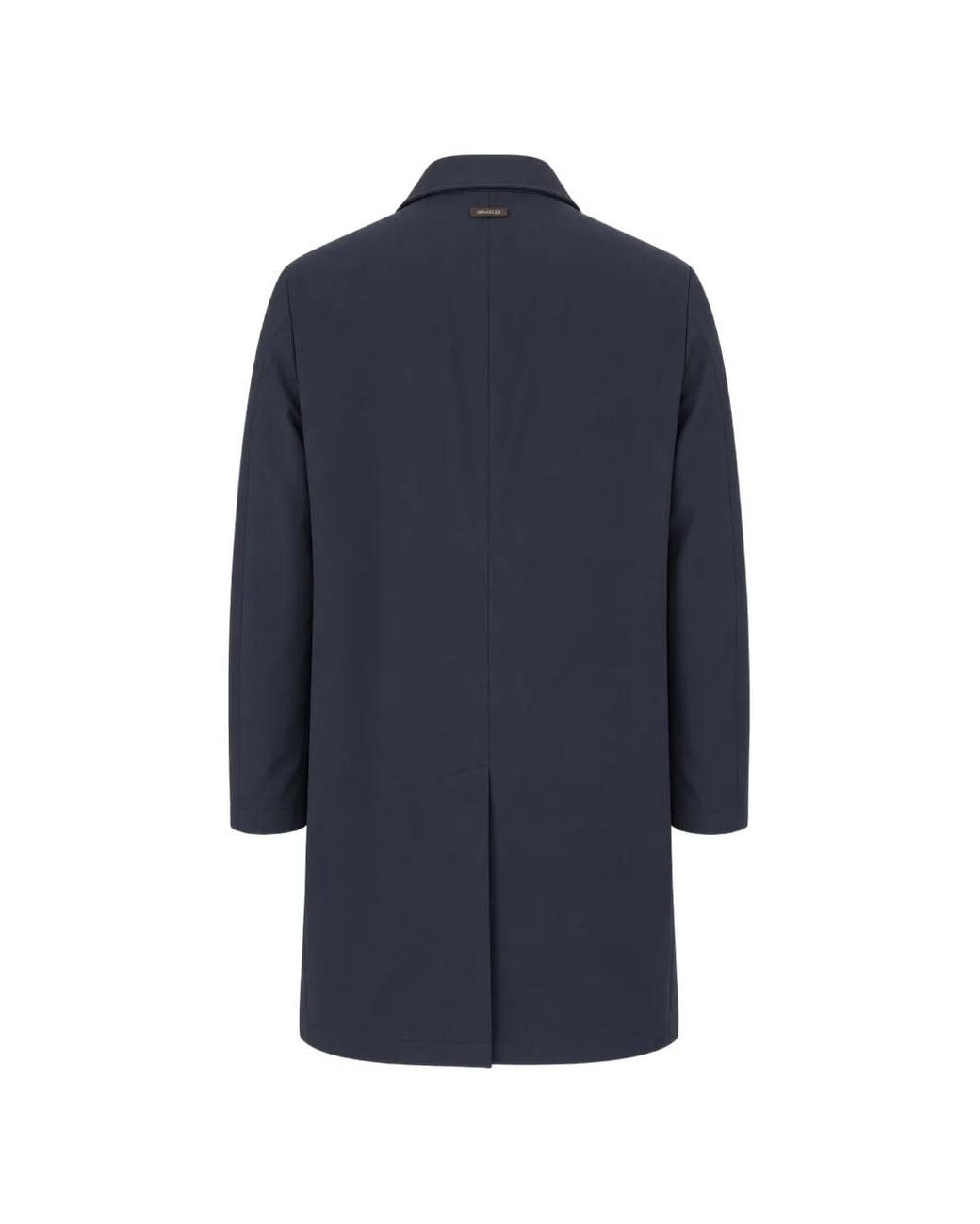 Peserico Blue Manteau Boutonné À Empiècements Matelassés for men
