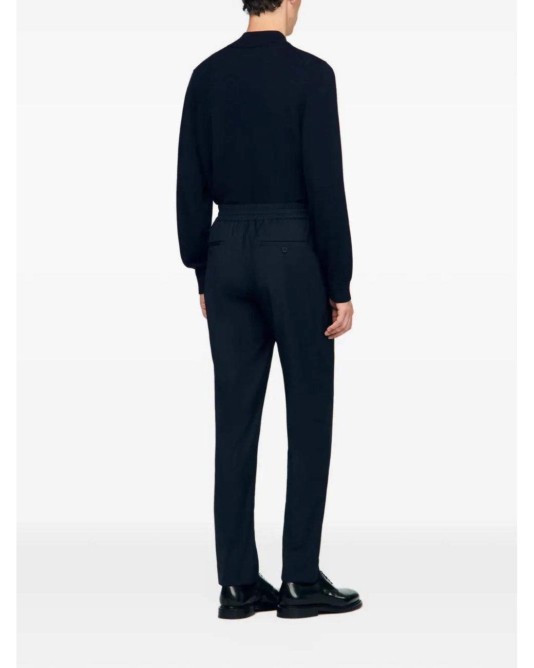 Sandro Blue Elasticated Straight-Leg Pants for men