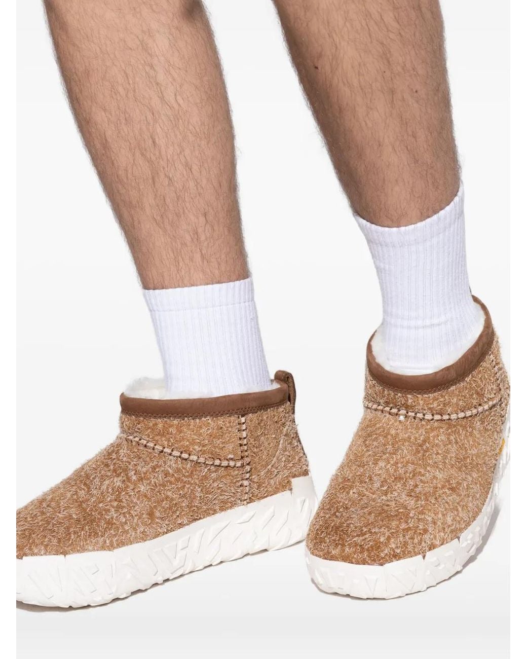 Ugg Brown Classic Ultra Mini Suede Textured Boots for men