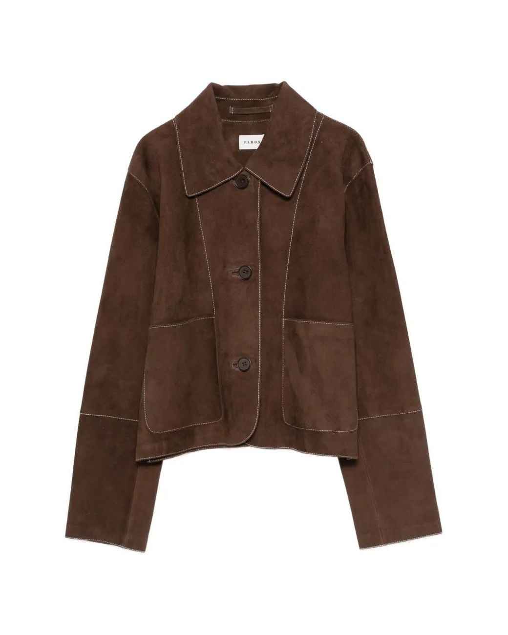 P.A.R.O.S.H. Brown P. A.R. O.S. H. "Minuetto" Suede Jacket