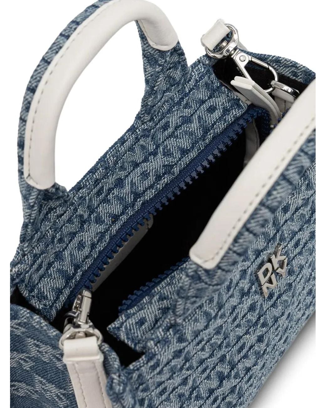 Borsa Tote Con Logo di DKNY in Blue