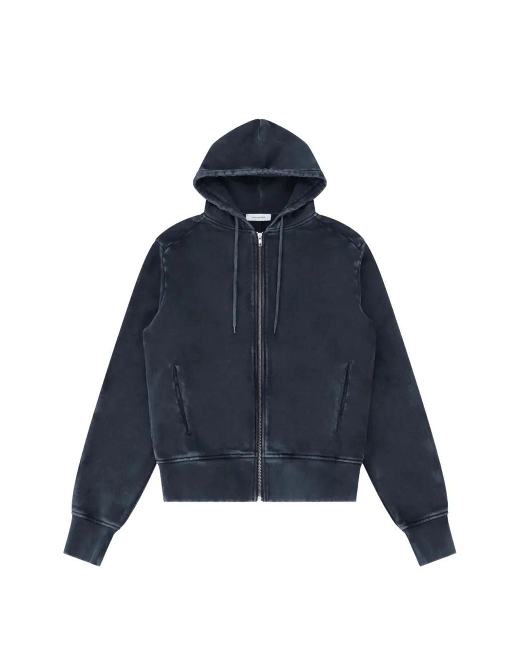 Entire studios Blue Faded-Wash Zip-Up Hoodie