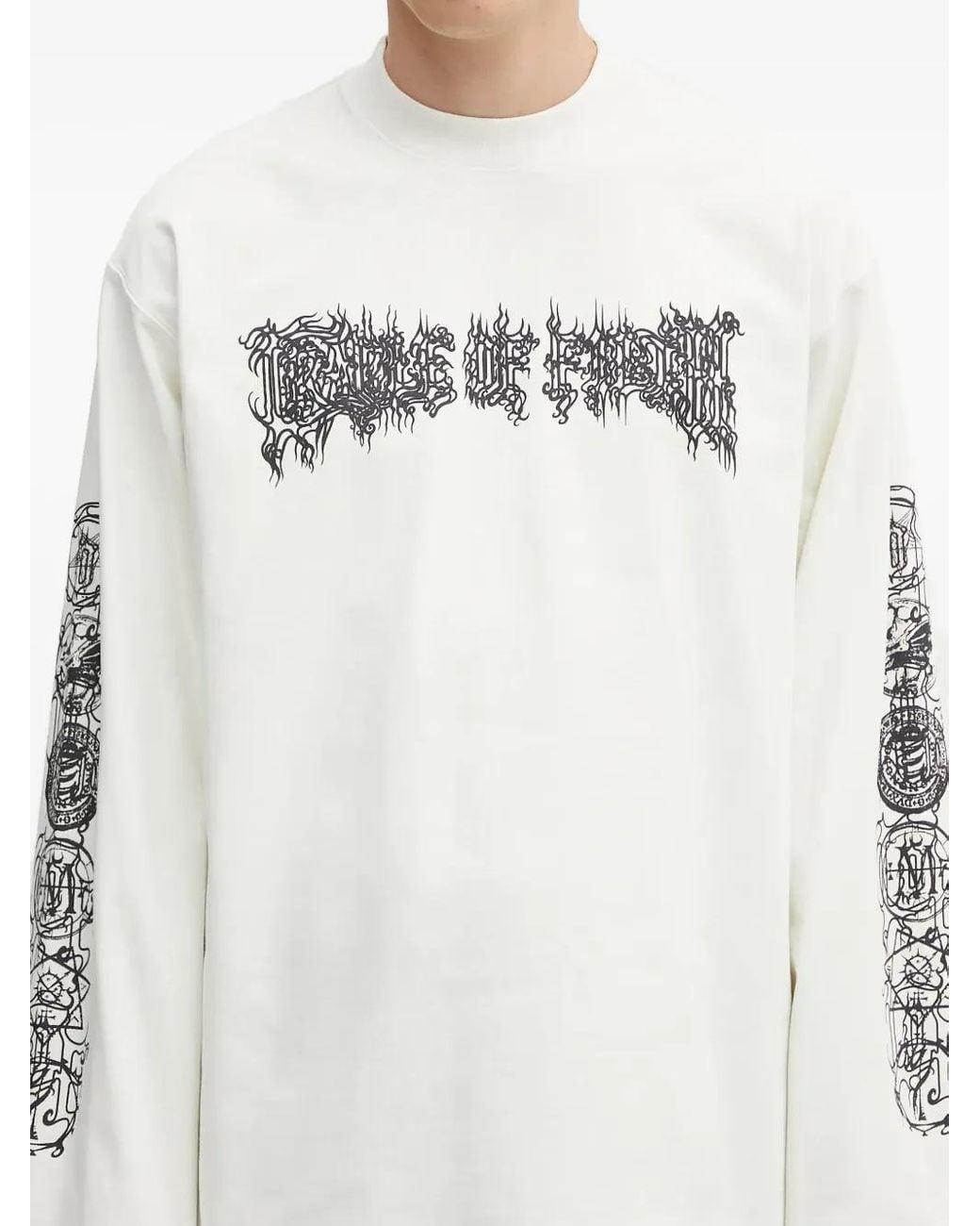 Vetements White Graphic-Print Long-Sleeve T-Shirt for men