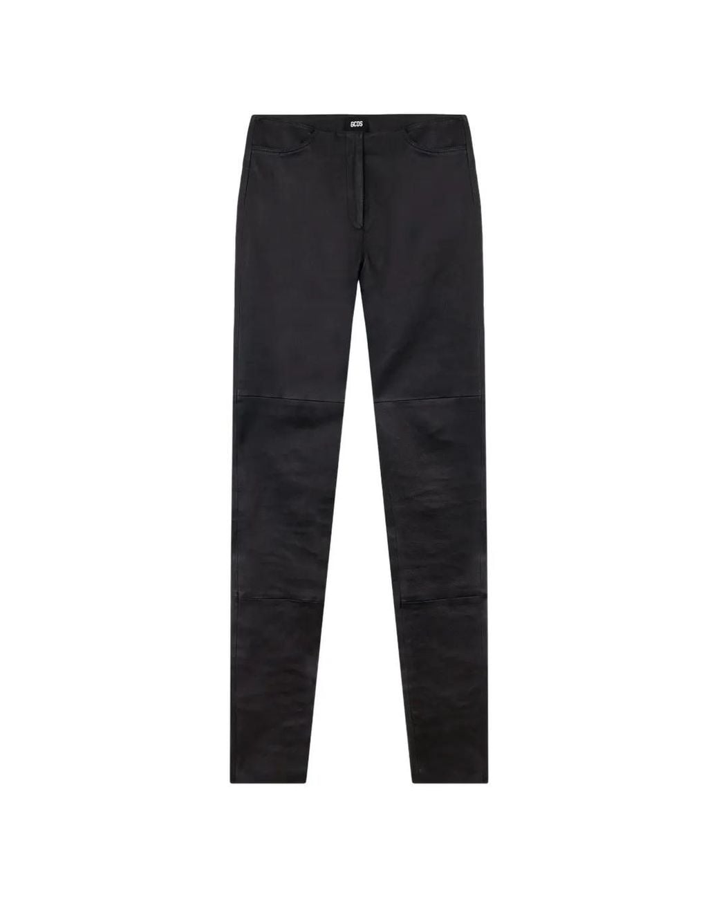 Gcds Blue Zippered Leather Skinny Trousers