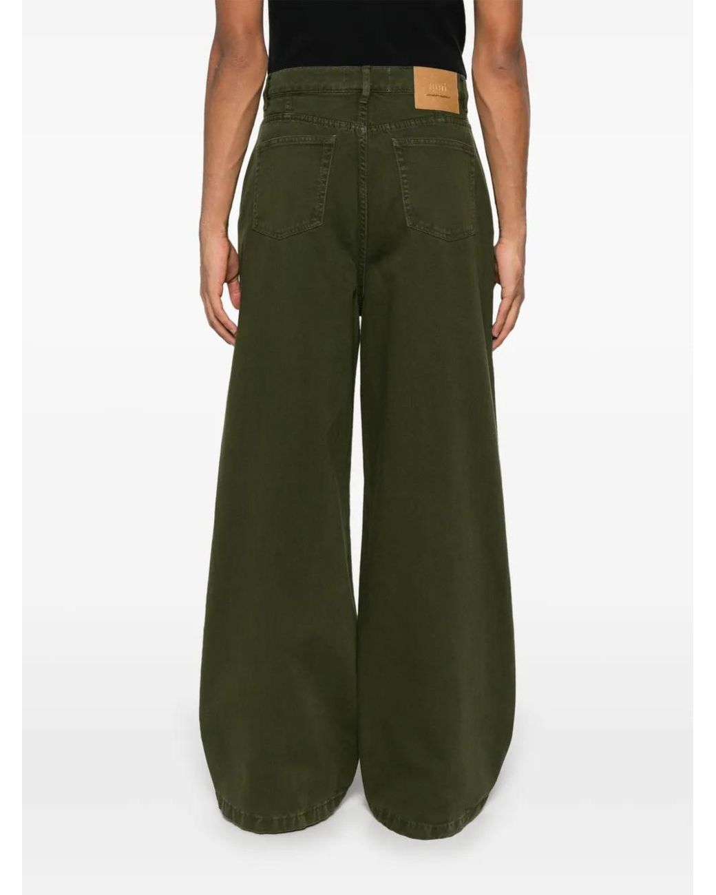 AMI Green Wide Jeans for men