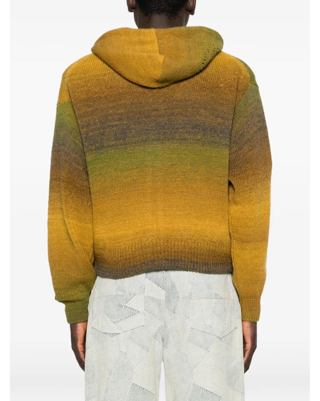 Aries Yellow Long-Sleeve Hoodie Cardigan