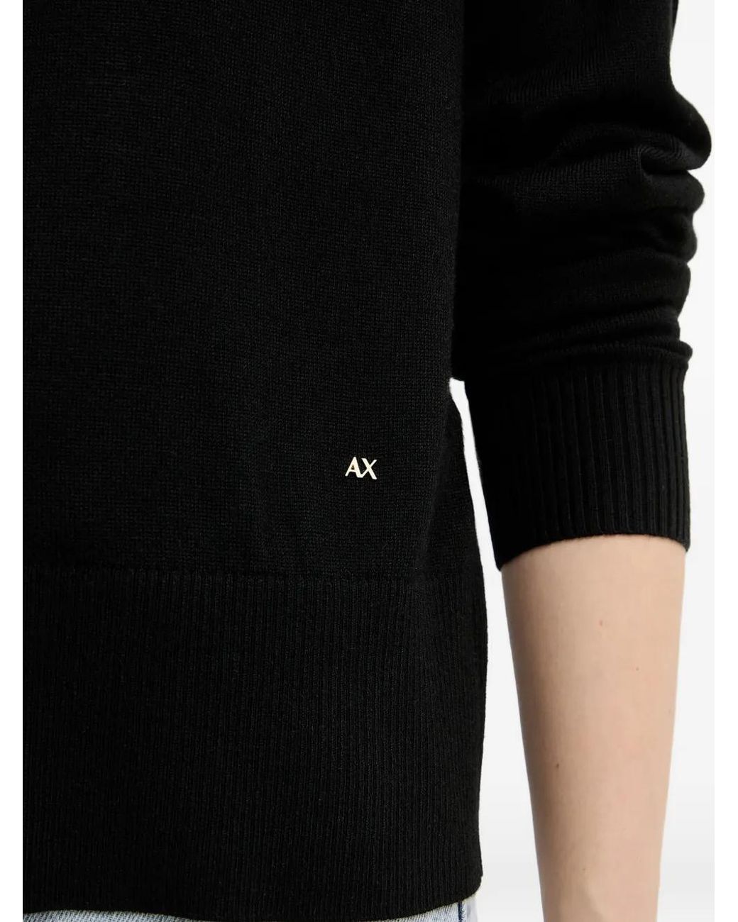 ARMANI EXCHANGE Black Logo-Detail Sweater