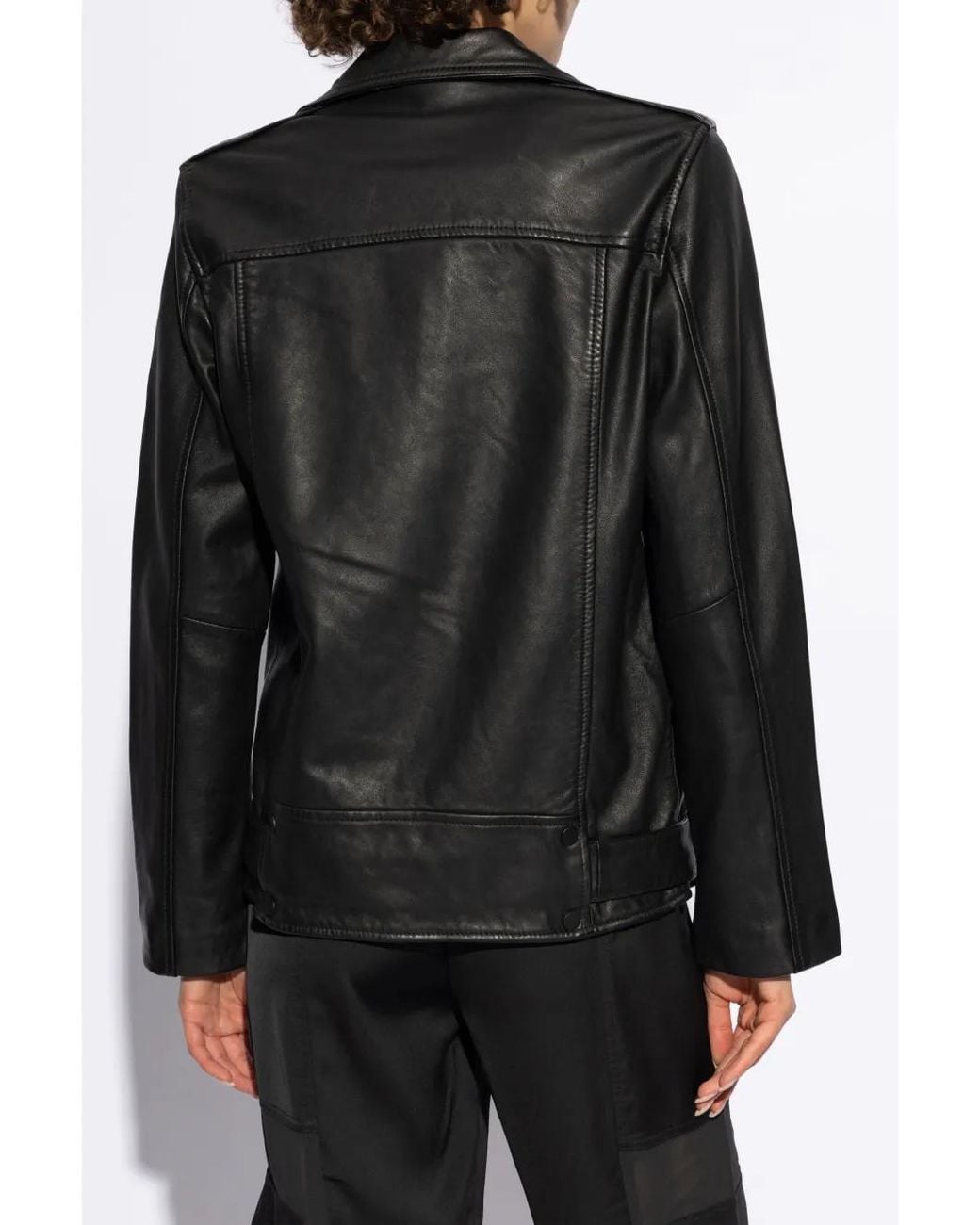 AllSaints Black Billie Leather Biker Jacket