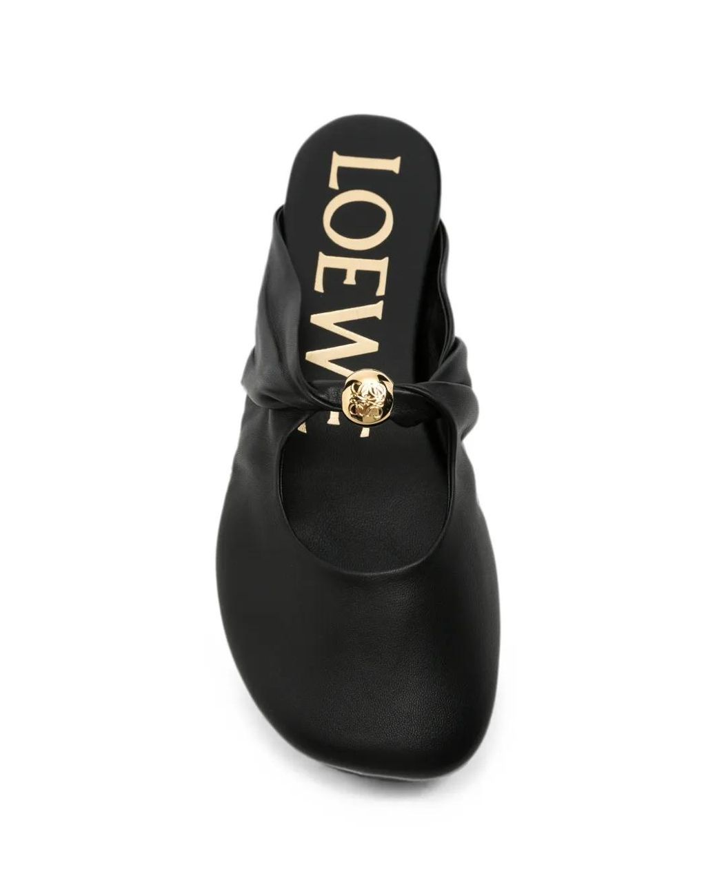 Loewe Black Pebble Soft Leather Slippers