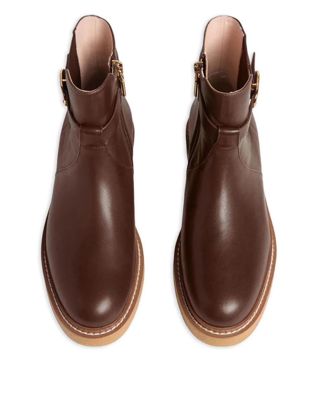 Coccinelle Brown C-Saddle Buckle-Strap Boots