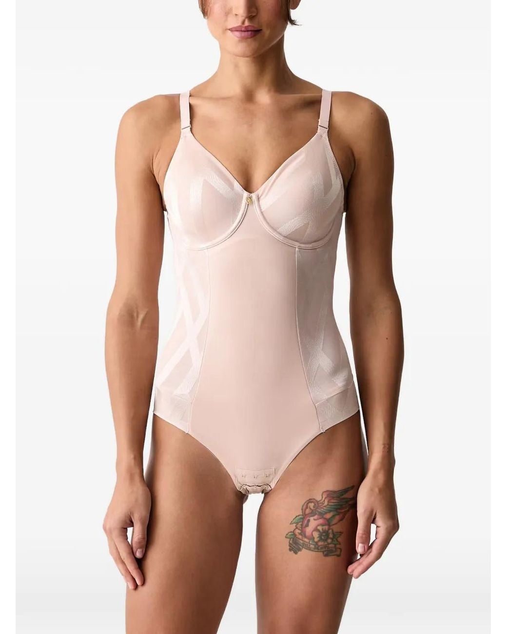 Chantelle Pink Glaze Patterned-Mesh Bodysuit