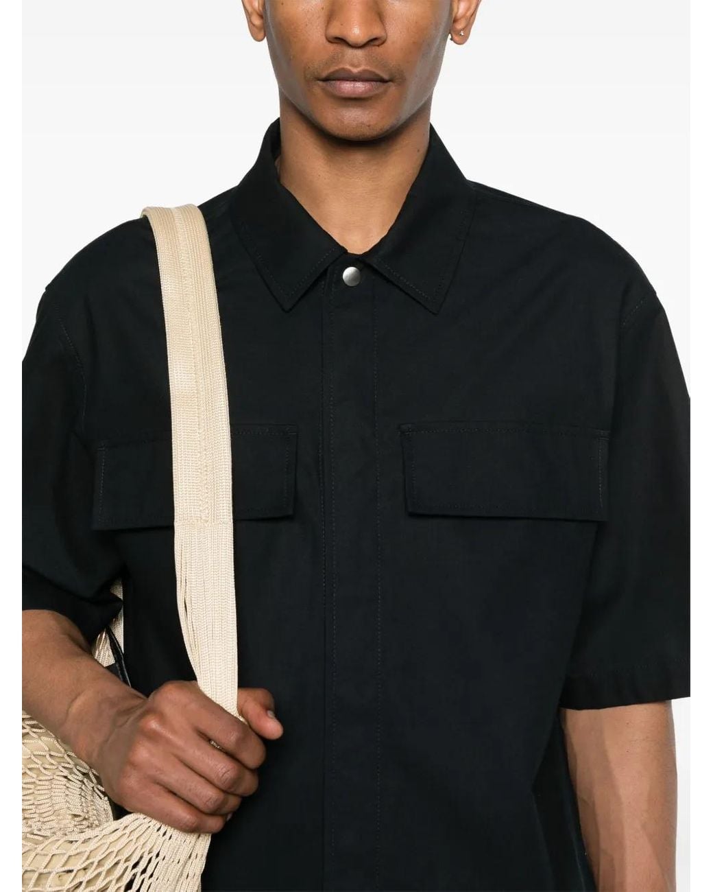 Jil Sander Black Water-Repellent Shirt for men