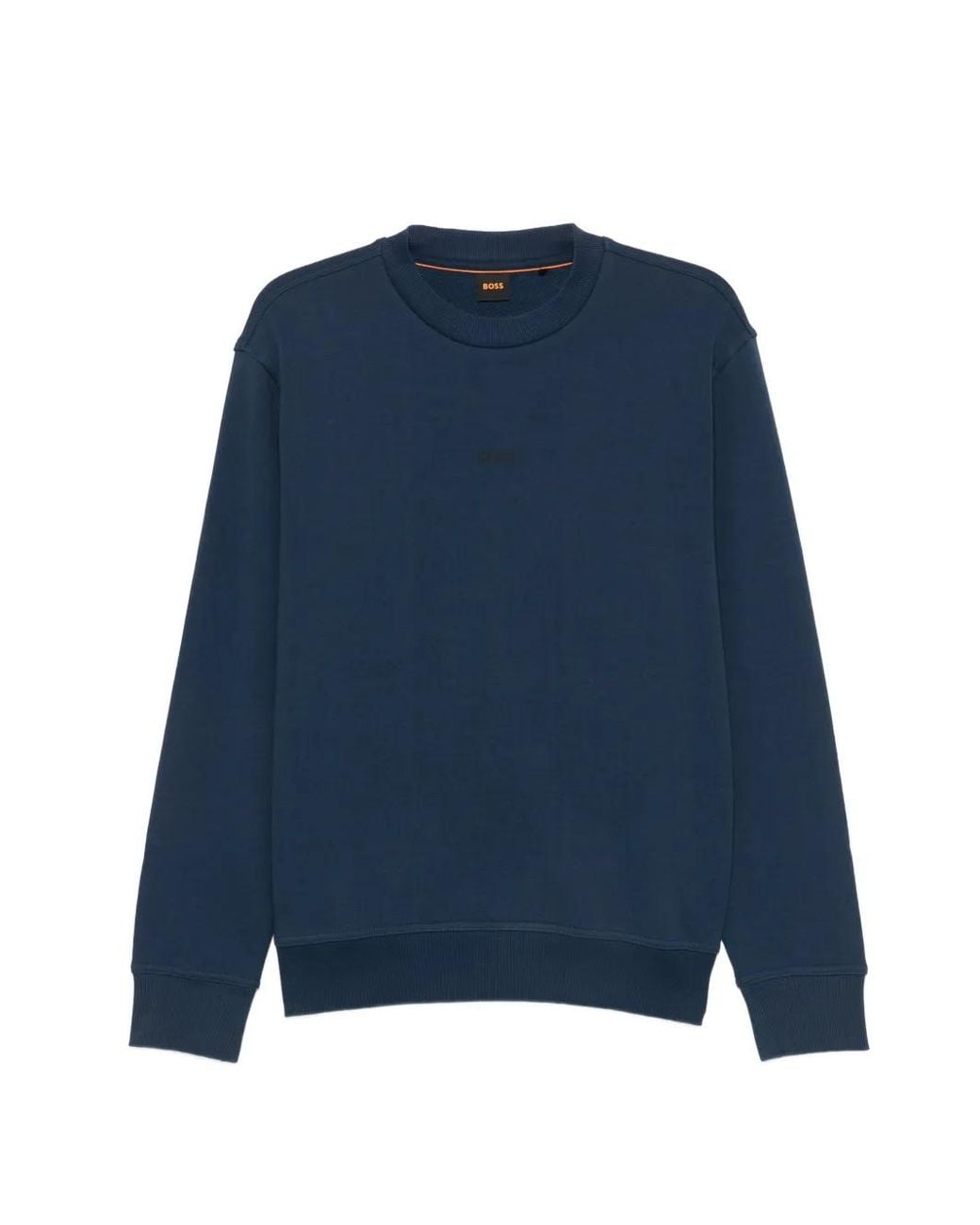 Boss Blue Logo-Detail Sweatshirt for men