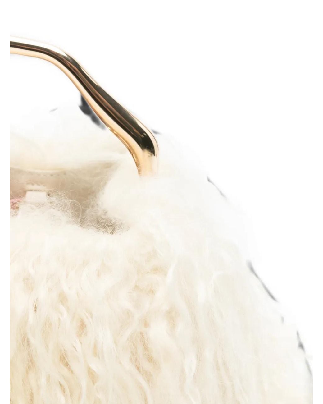 Cult Gaia Natural Solene Shearling Tote Bag