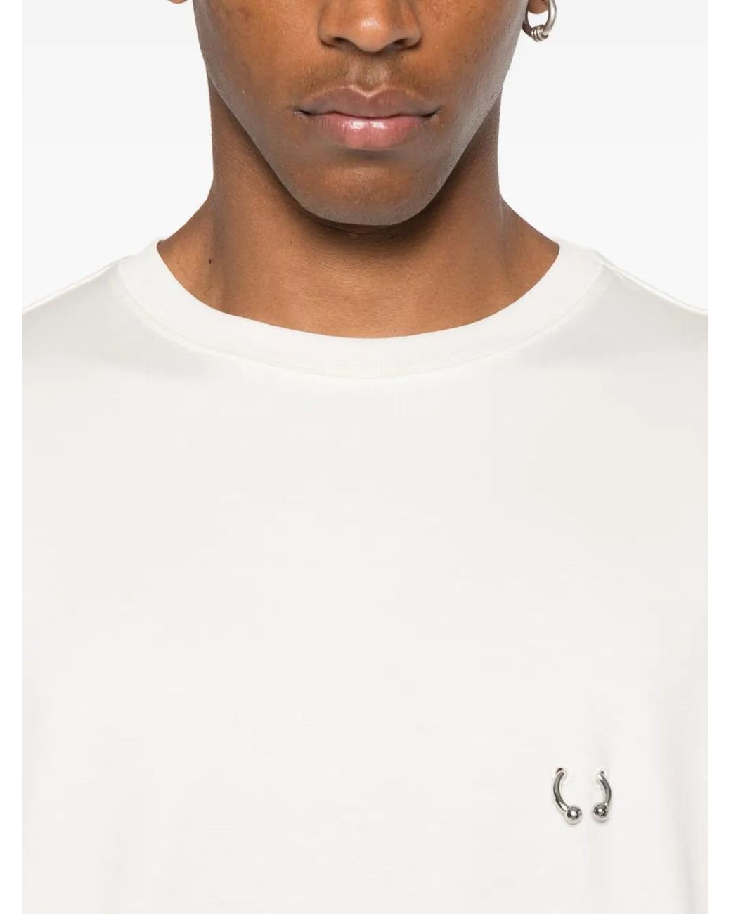 Mugler White Metallic-Detail T-Shirt for men