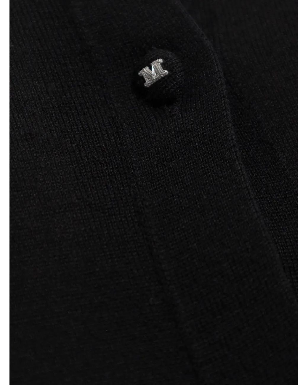 Max Mara Black Romania Virgin Wool Cardigan