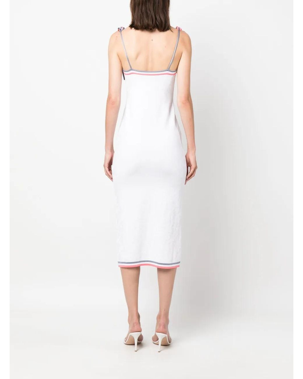 Fendi White Ff Midi Dress