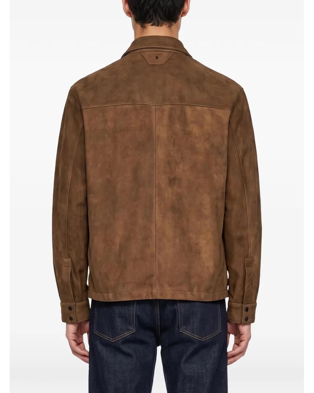 Salvatore Santoro Brown Sheepskin Panelled Jacket for men