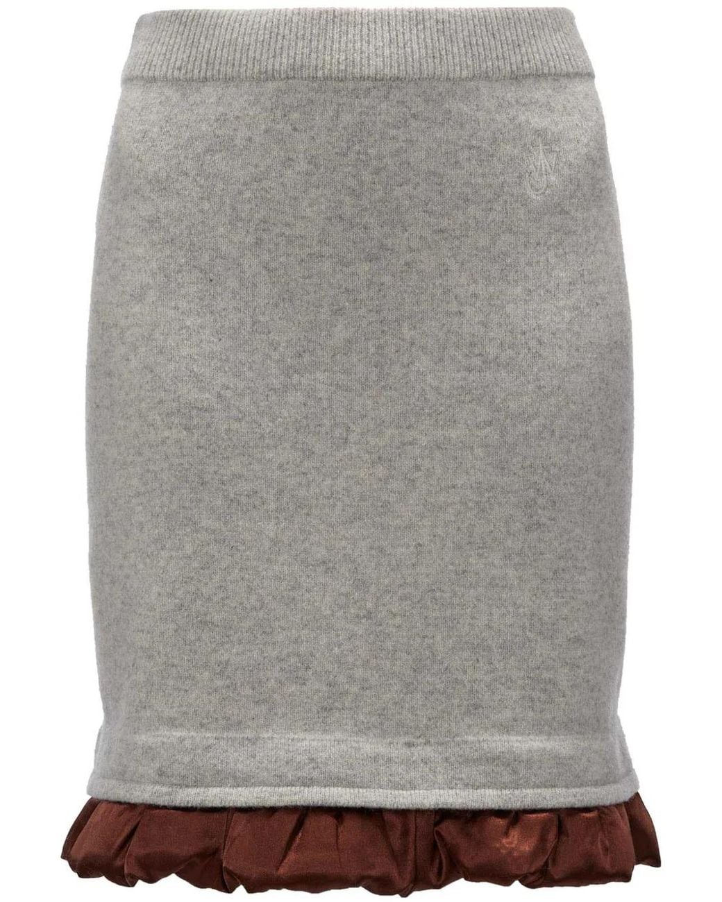 J.W. Anderson Gray Satin-Trimmed Mini Skirt