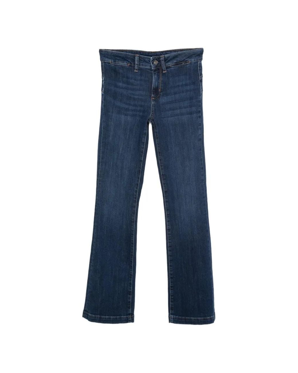 Liu Jo Blue Whiskered Bootcut Jeans