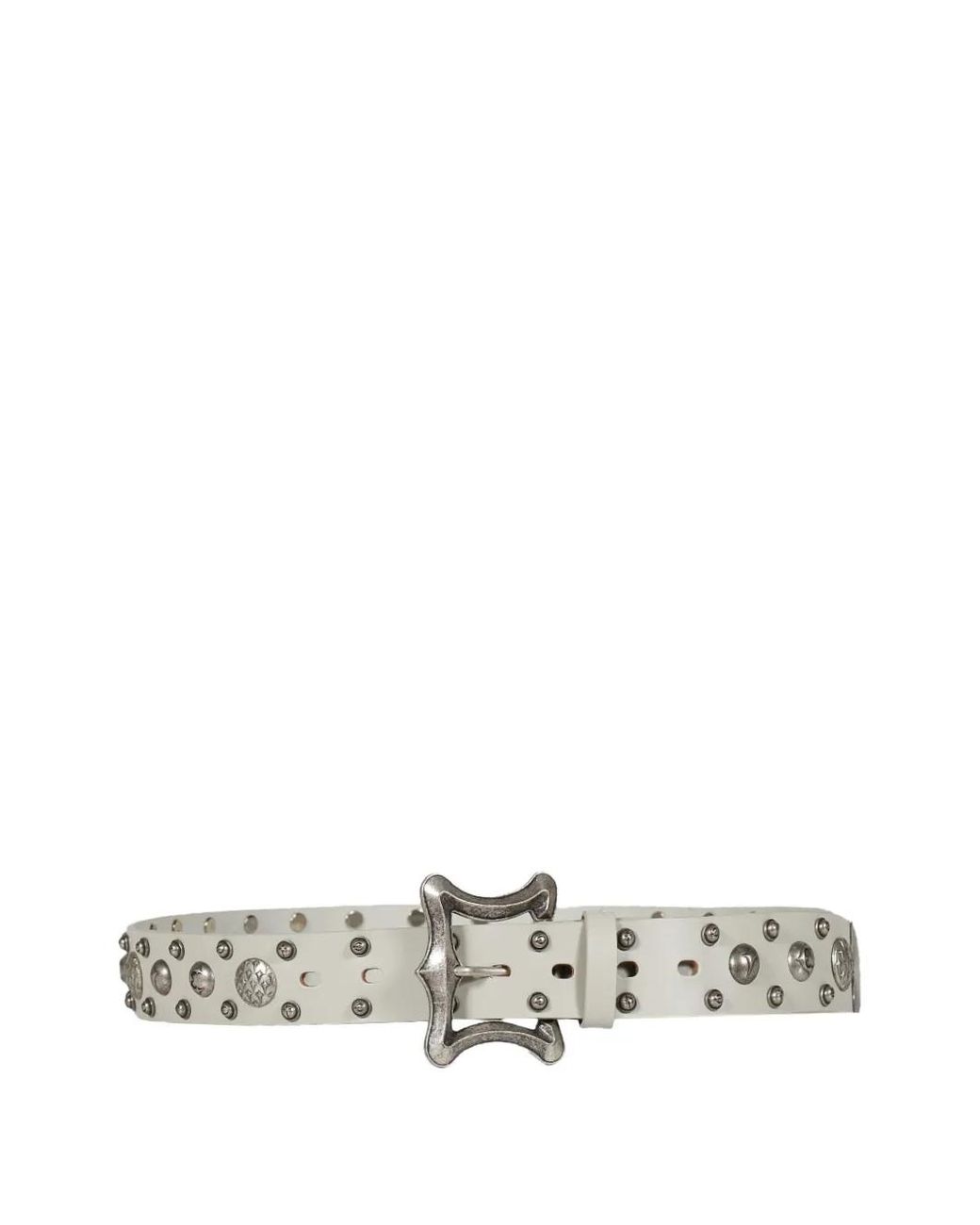 THUG CLUB White Leather Belt for men