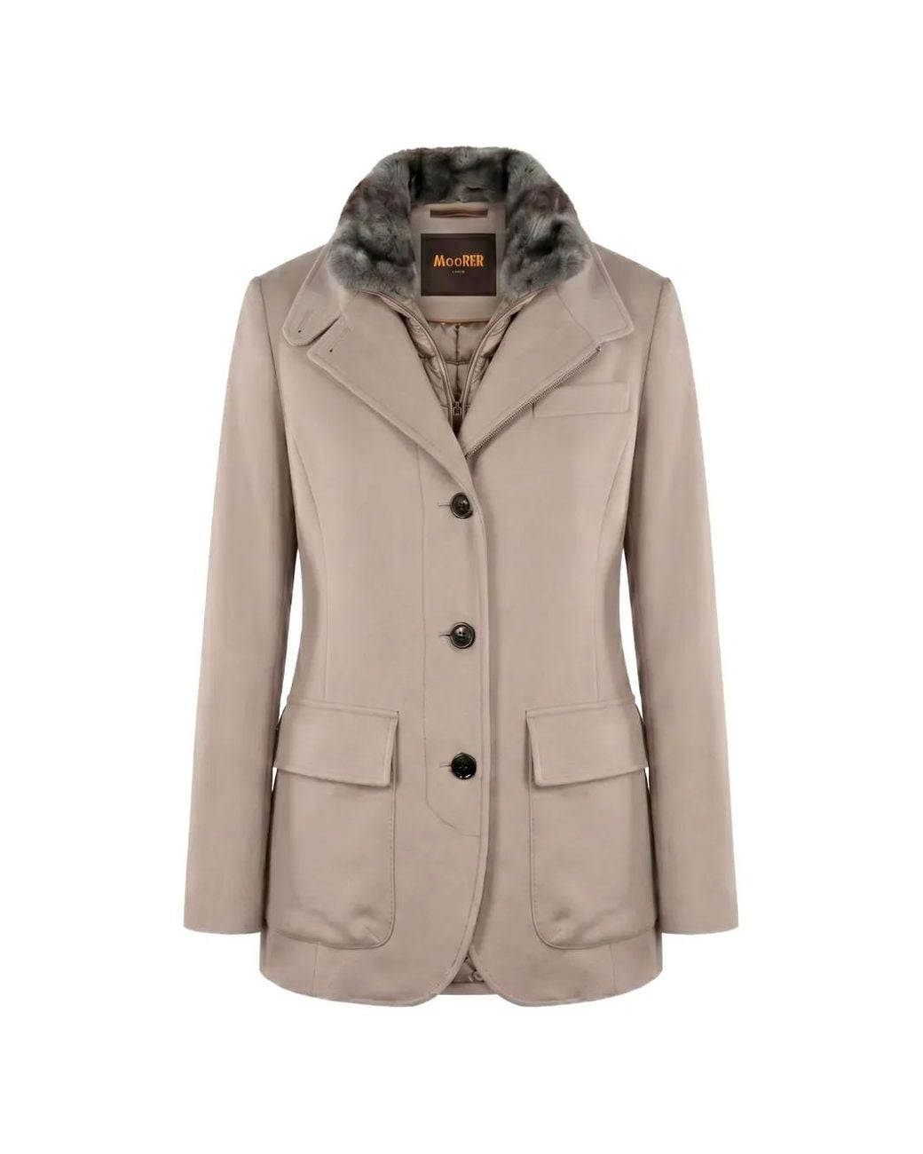 Moorer Natural Fur-Trim Gilet-Insert Jacket