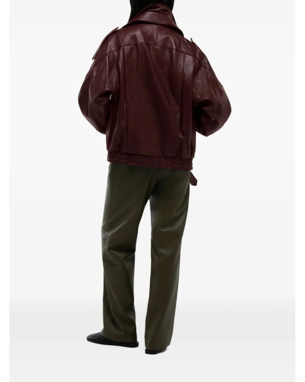 DUCIE Red Cindy Leather Jacket