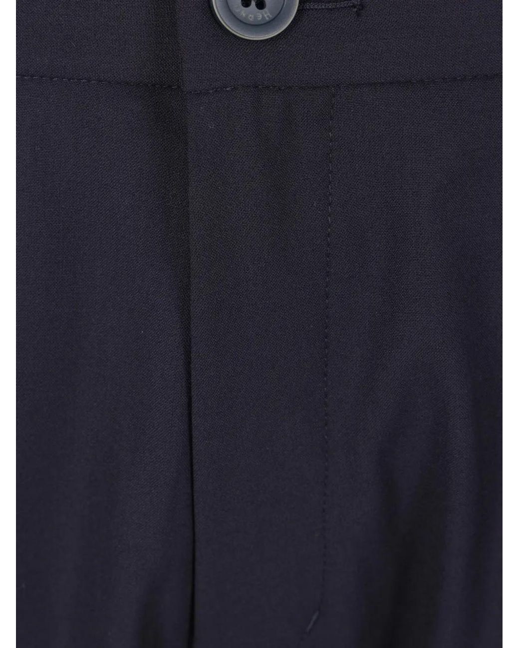 Herno Blue Polyester Wool Elastane Pants for men