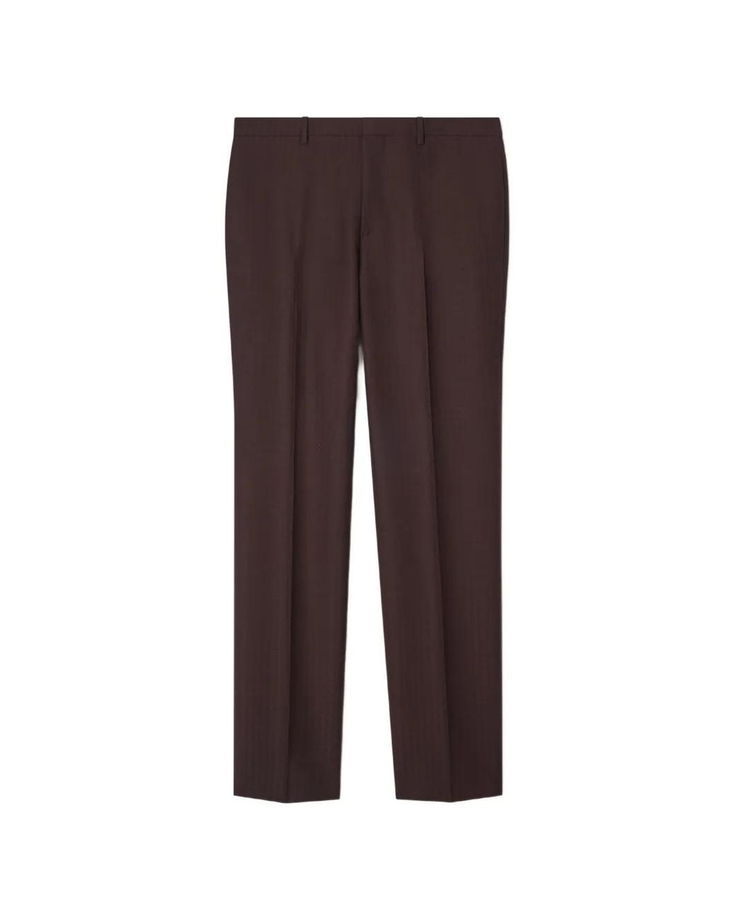 Burberry Brown Striped Wool Mohair Tailored Trousers for men
