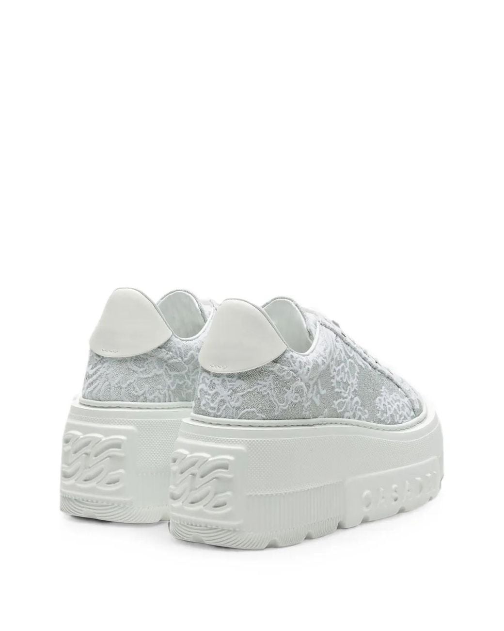 Casadei White Nexus Rigel Glitter-Finish Sneakers