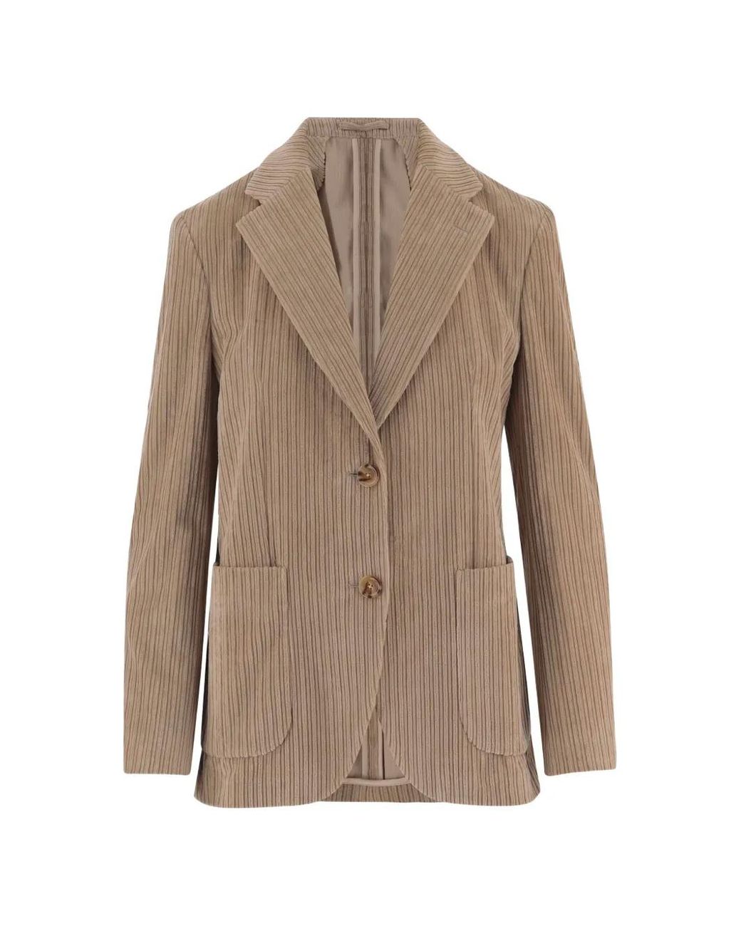 Lardini Natural Ribbed Button-Down Blazer